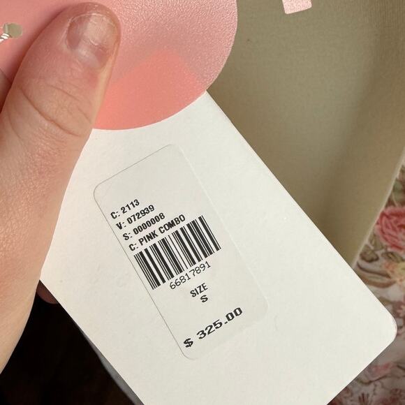 Selkie Cottagecore Fairy Puff Sleeve Bubble Pink Floral Dress Mini Small - Picture 8 of 10